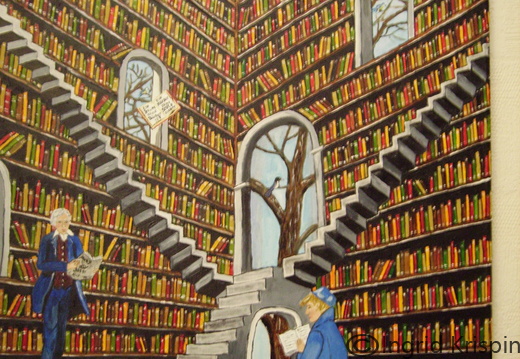 Bücherrei Öl Gemälde